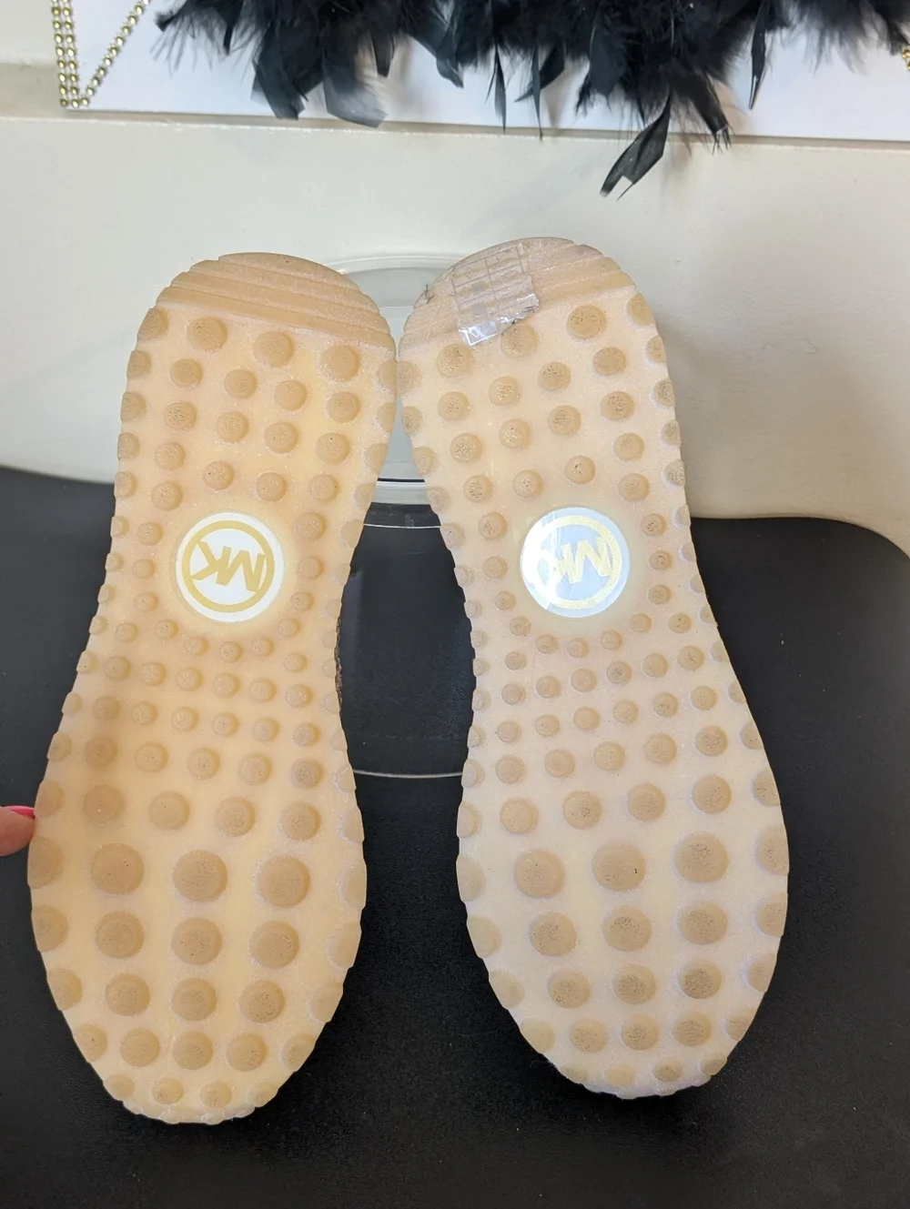 Michael Kors Gold Cream Blingy Rhinestone Sneakers